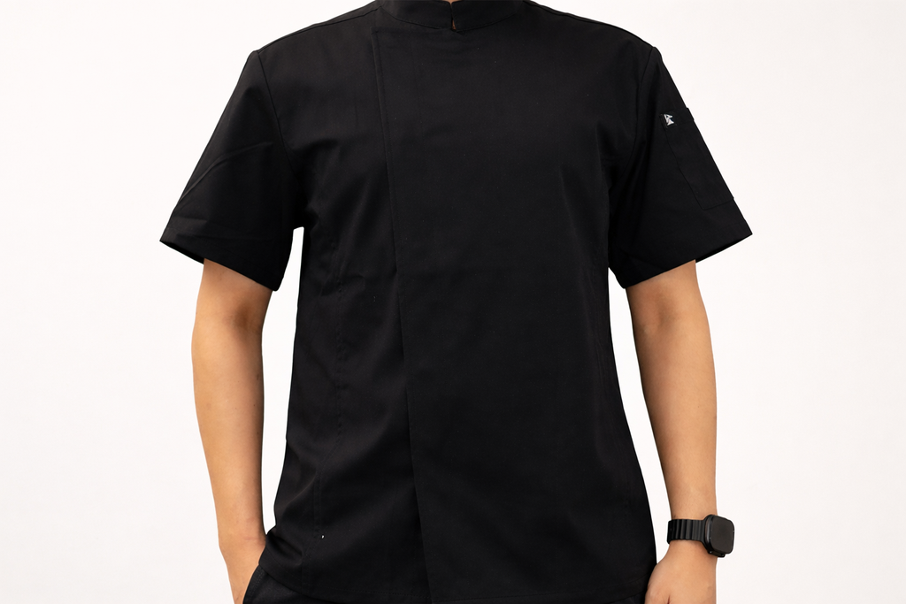 Classic Black Chef Jacket Short Sleeves